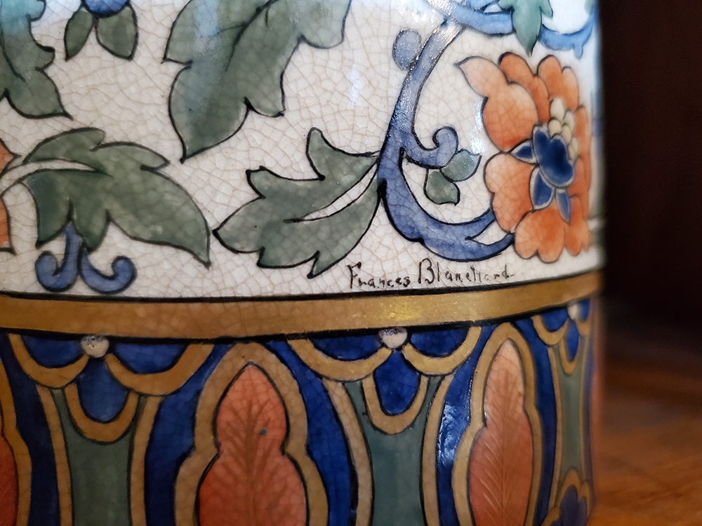 Francis Blanchard pottery vase detail