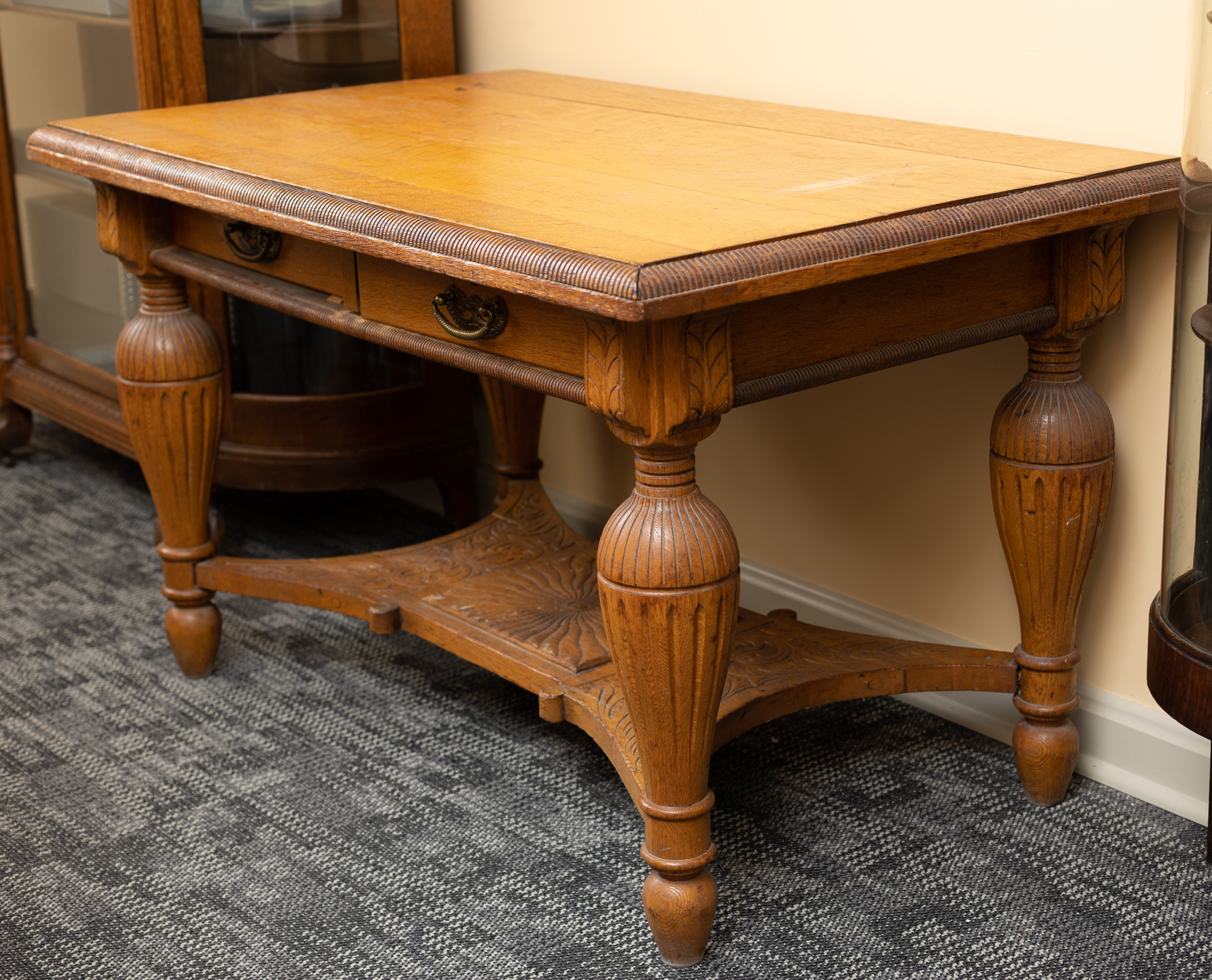 Fumed oak library table