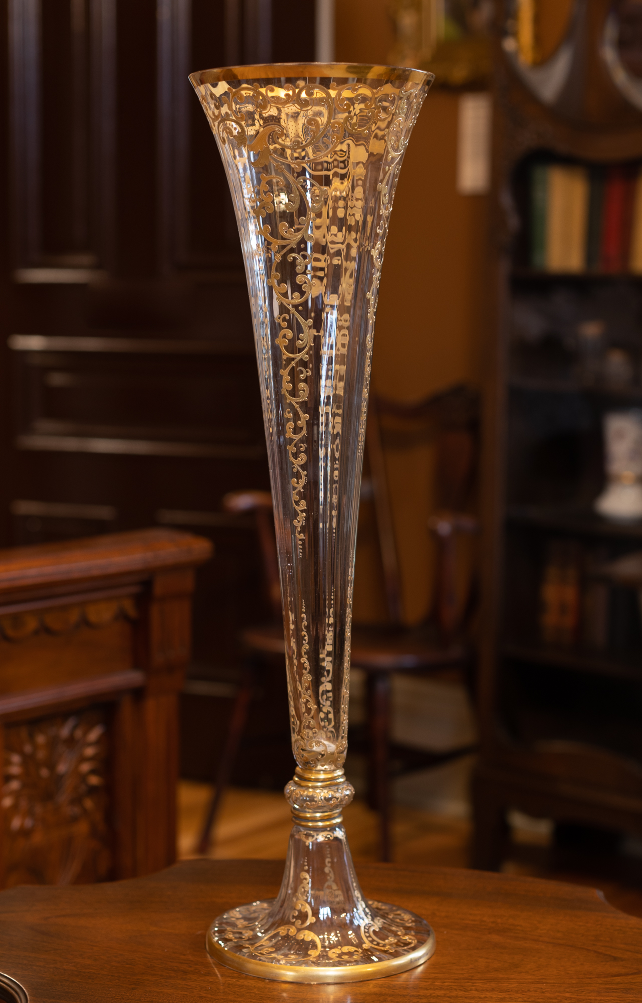 Tall vase gold trim