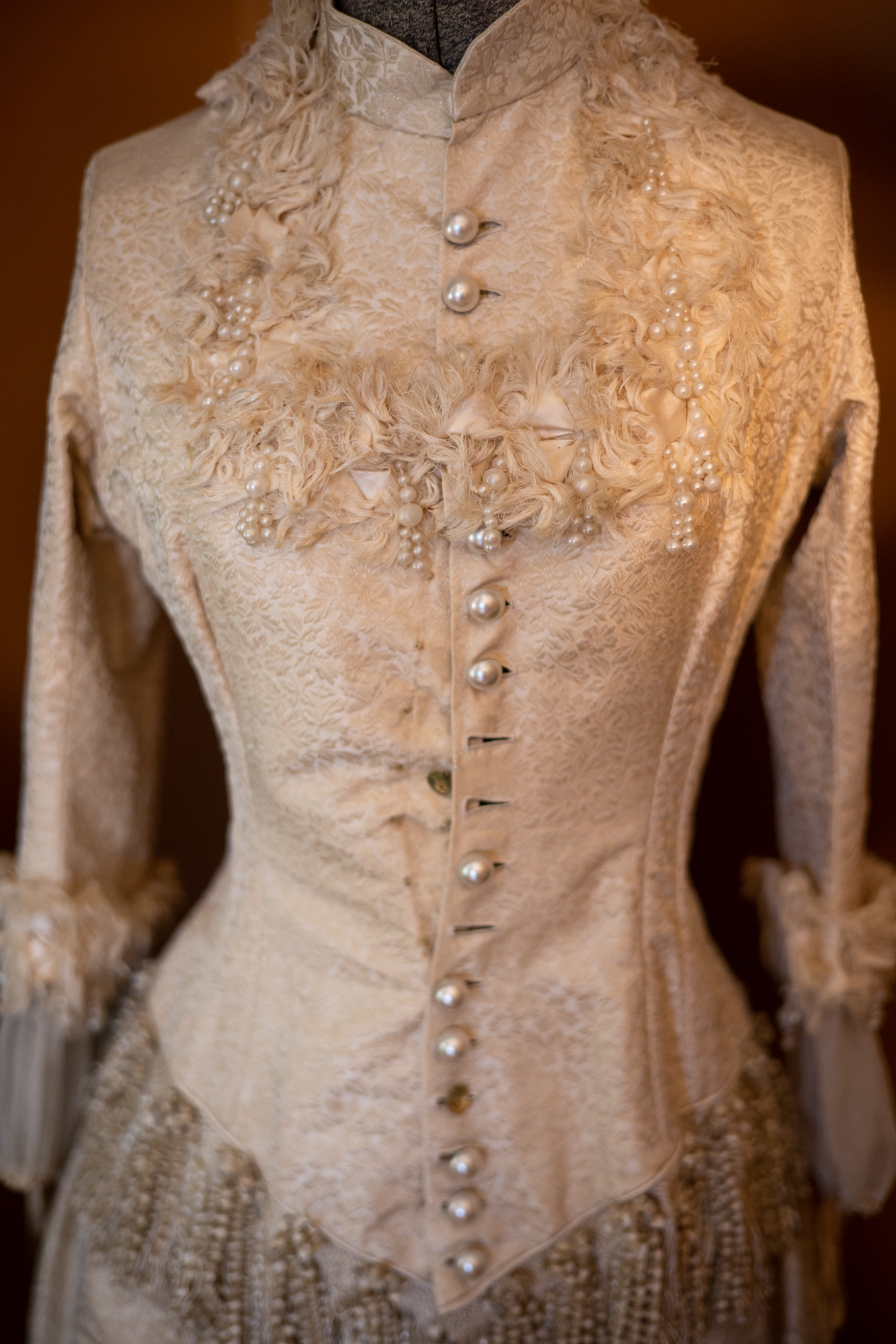 Victorian White Dress closeup